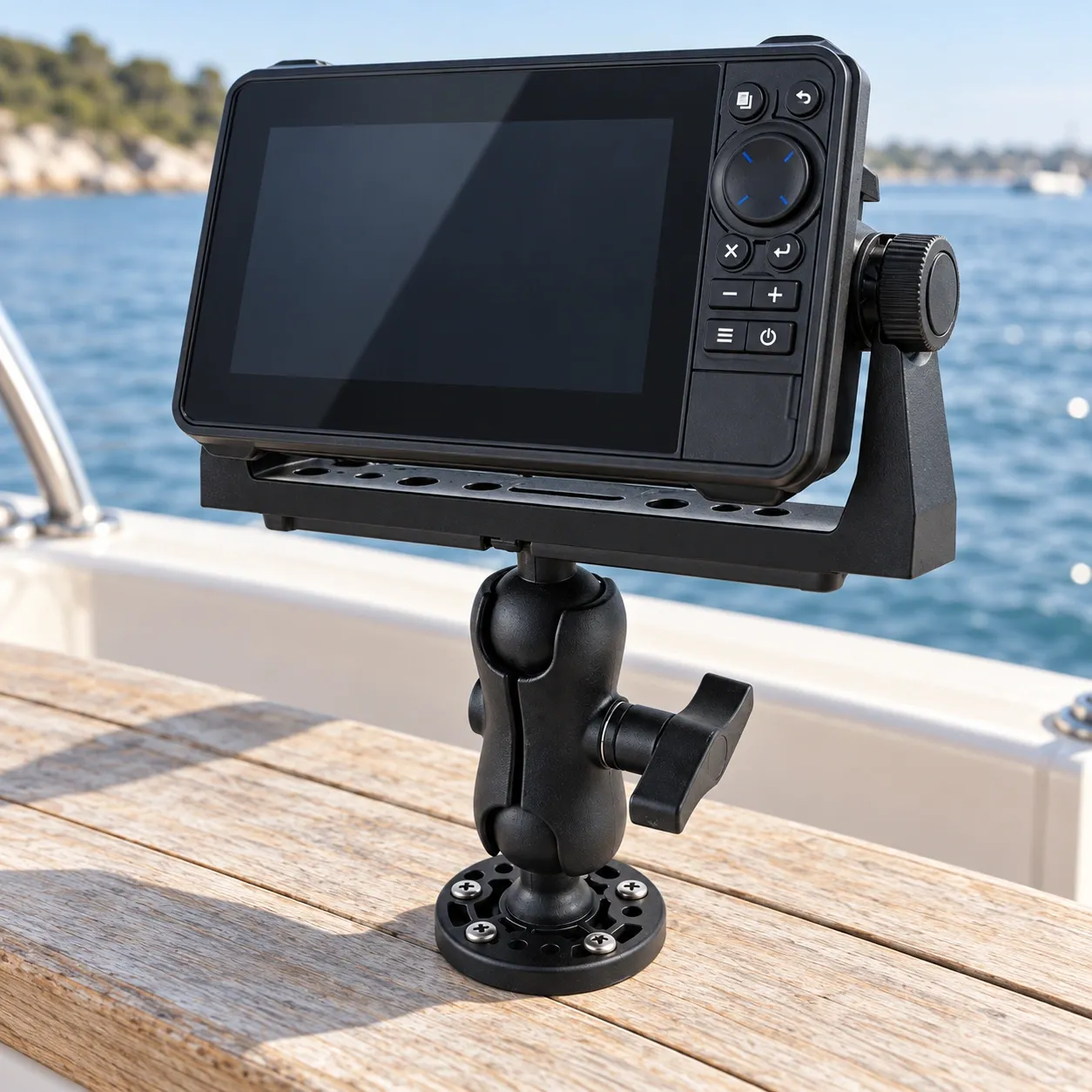 Anders Fish Finder Mount - Black — display support; electronics, own bracket and boat excluded