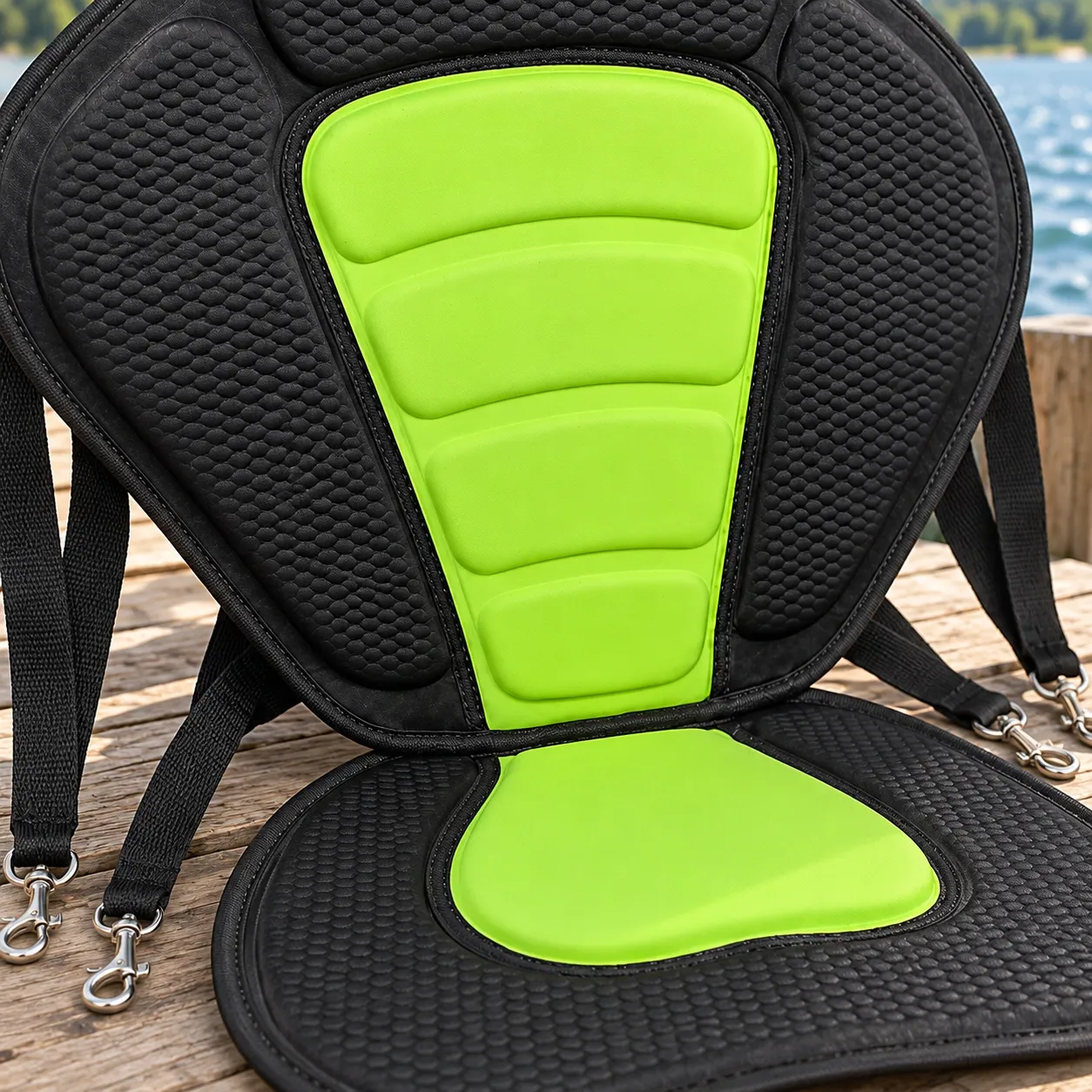 Dougal Kayak Backrest - Green and Black ,  construction detail