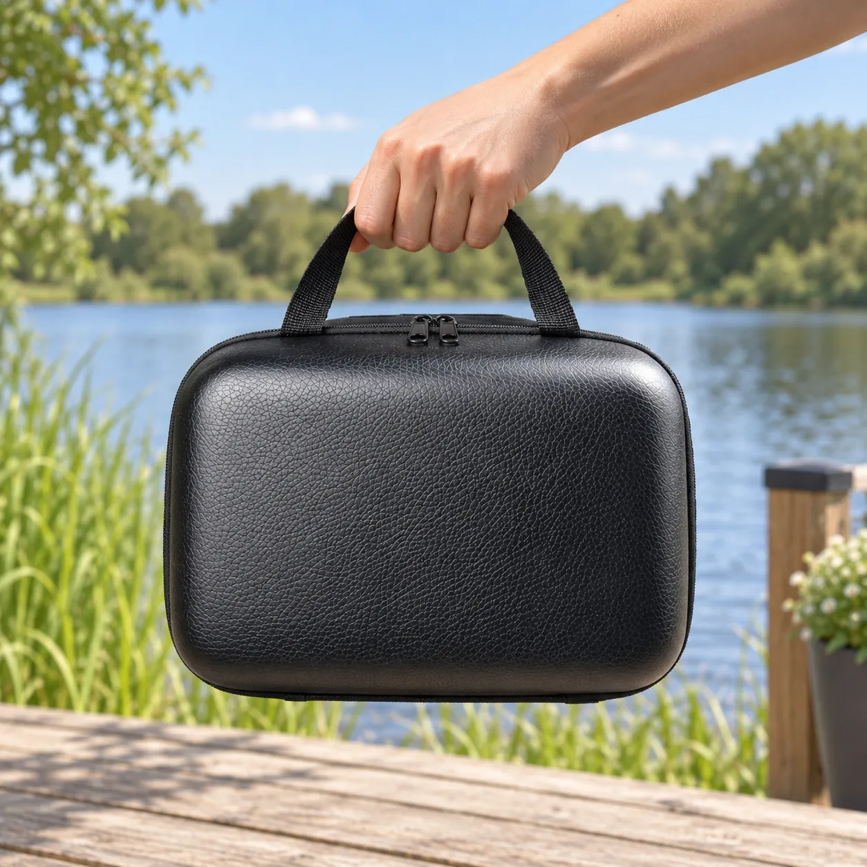 Callan Reel Carry Case - Alternate / packed view; reel is for illustration and not included