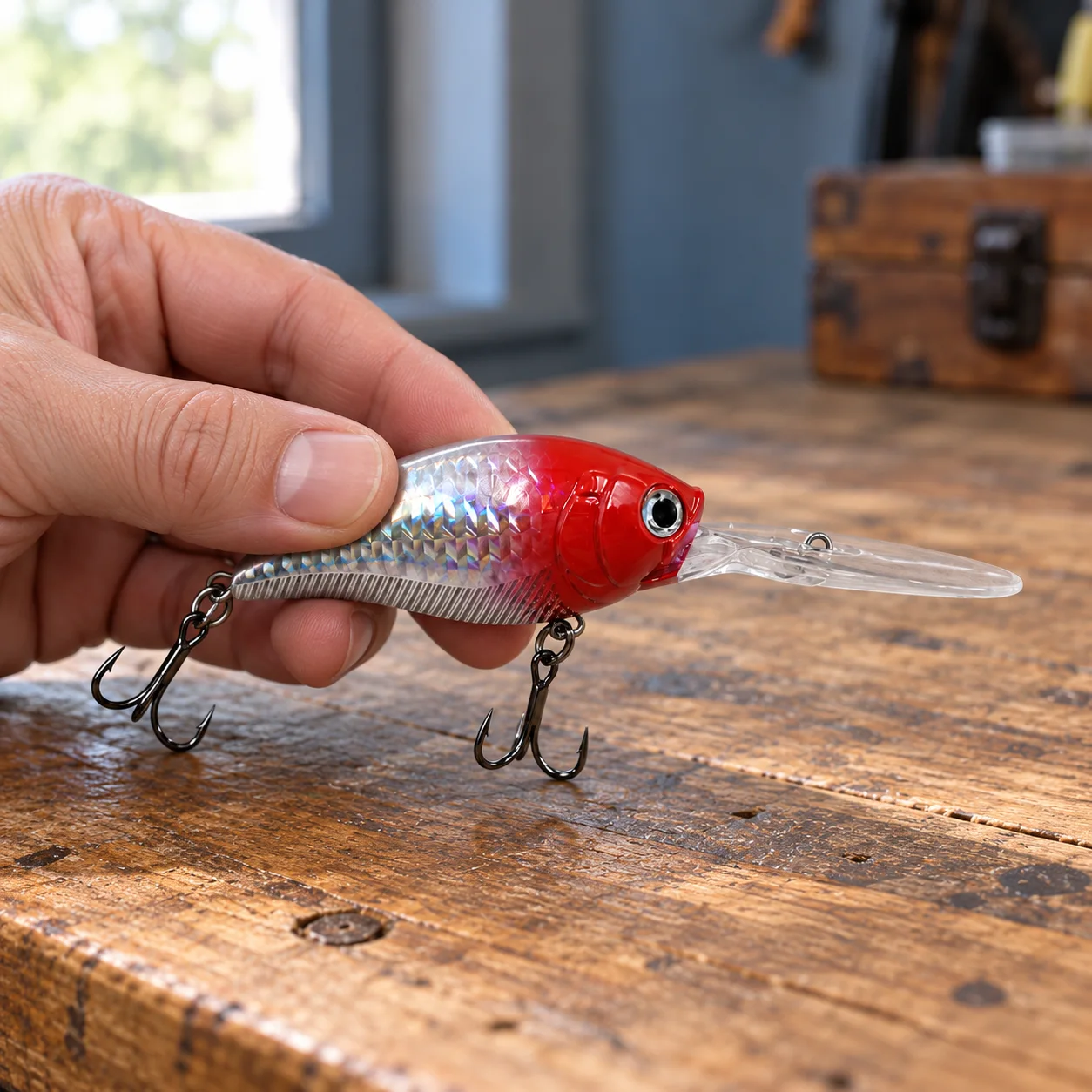 Fishing 1018494027188 in Red head / Silver: in use; styling props not included