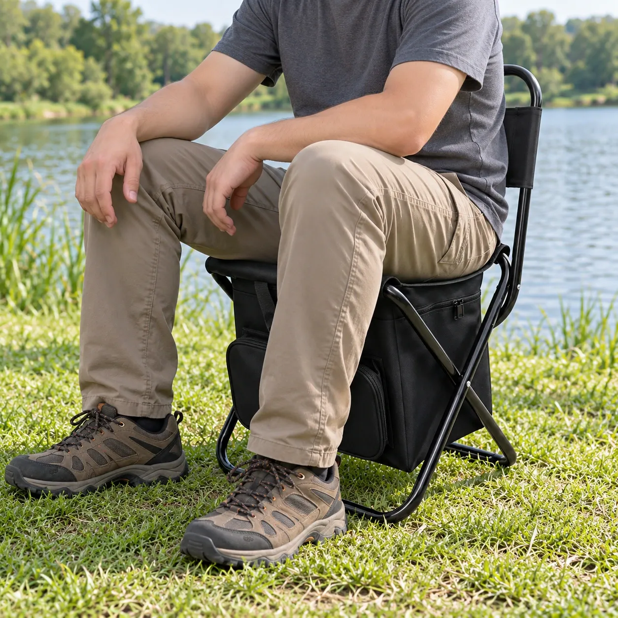 Ashton Fishing Seat Bag - In use