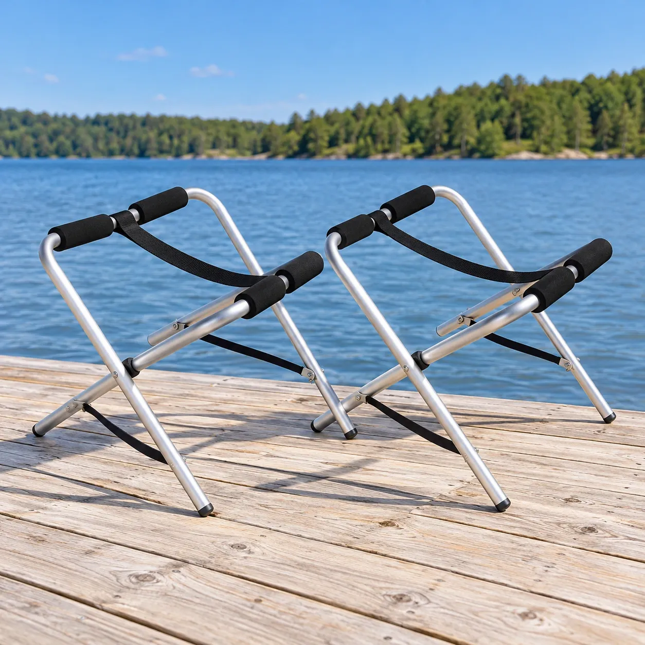 Lorcan Kayak Stand Pair - Silver and Black ,  whole product