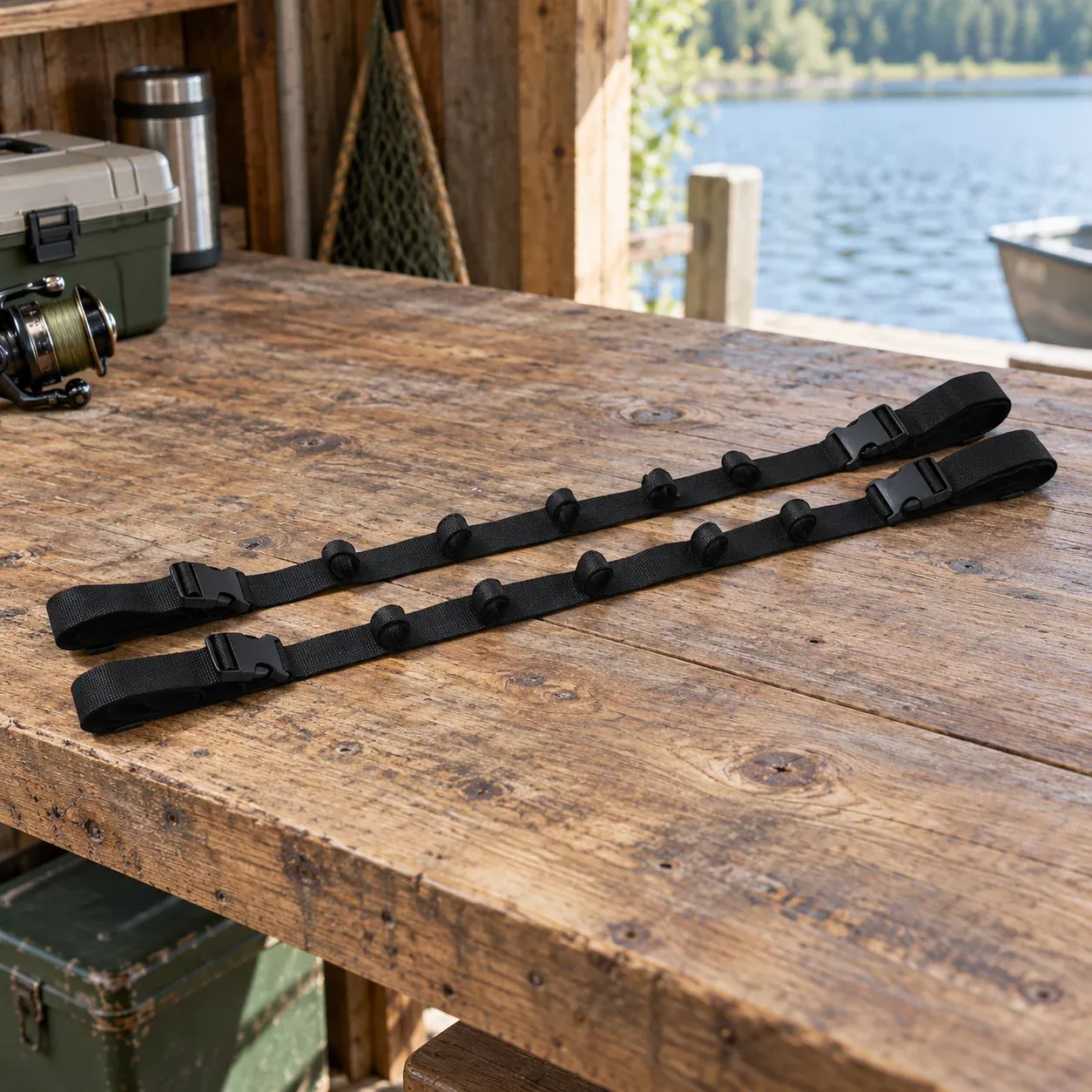 Emerson Car Rack - Black, two straps - complete item