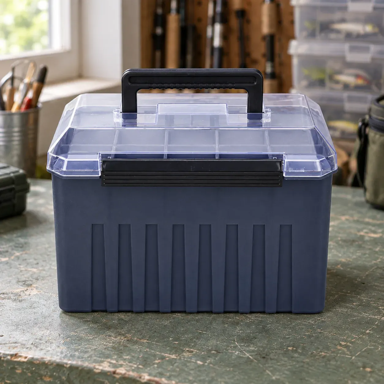 Blue vertical jig storage box