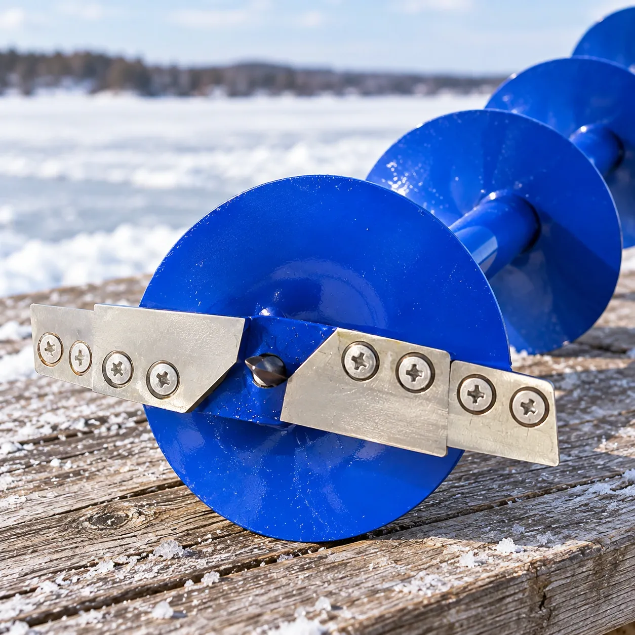 Torin Manual Ice Auger - Blue and Silver ,  construction detail