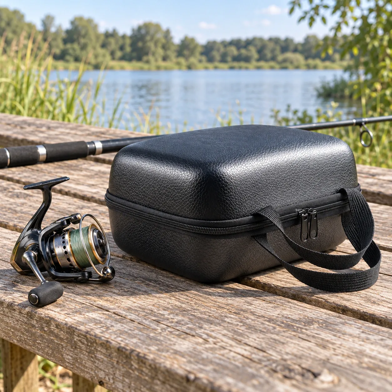 Callan Reel Carry Case - In use; reel is for illustration and not included