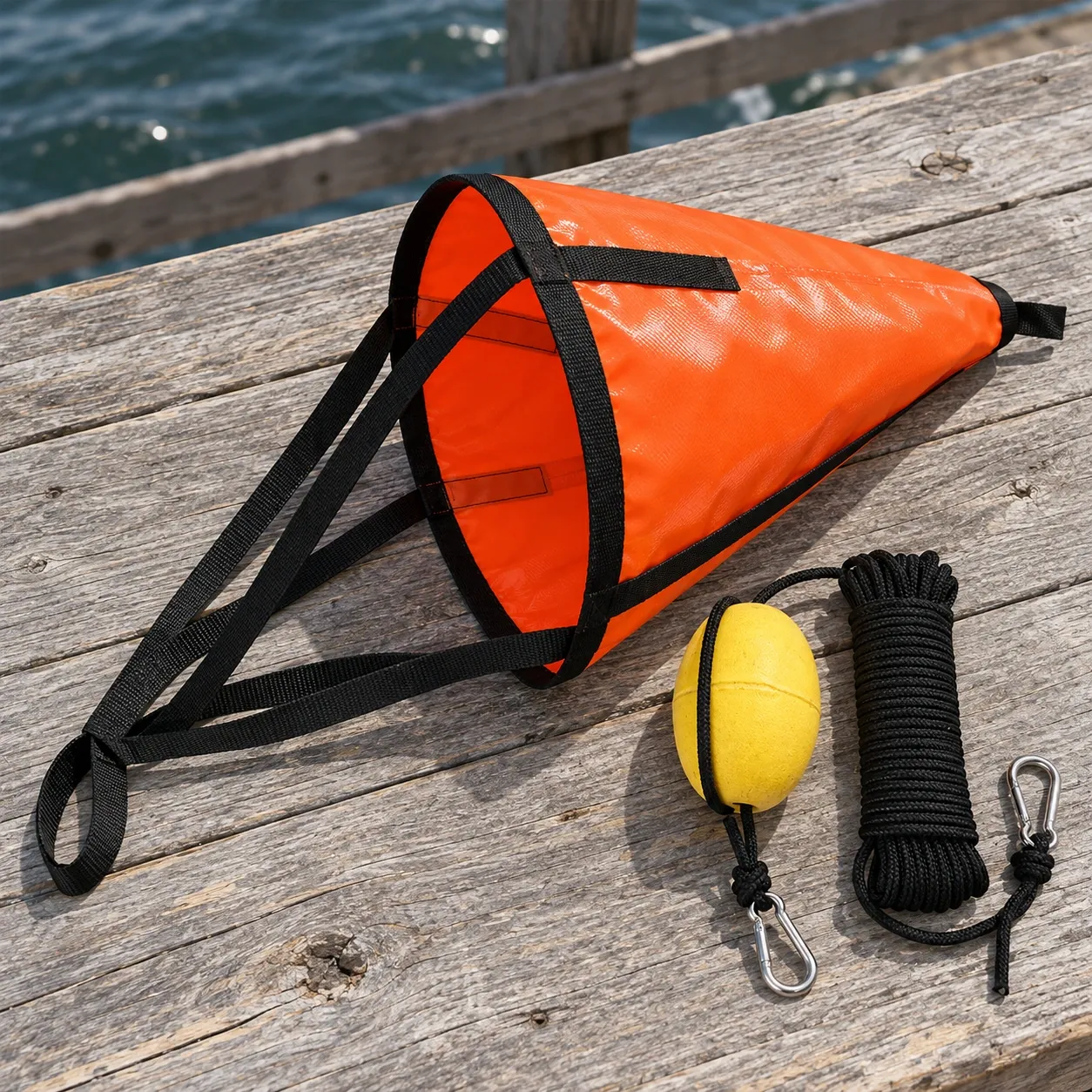 Eamon Drift Sock Kit - Complete 32-inch drift sock, rope, float and two-hook kit