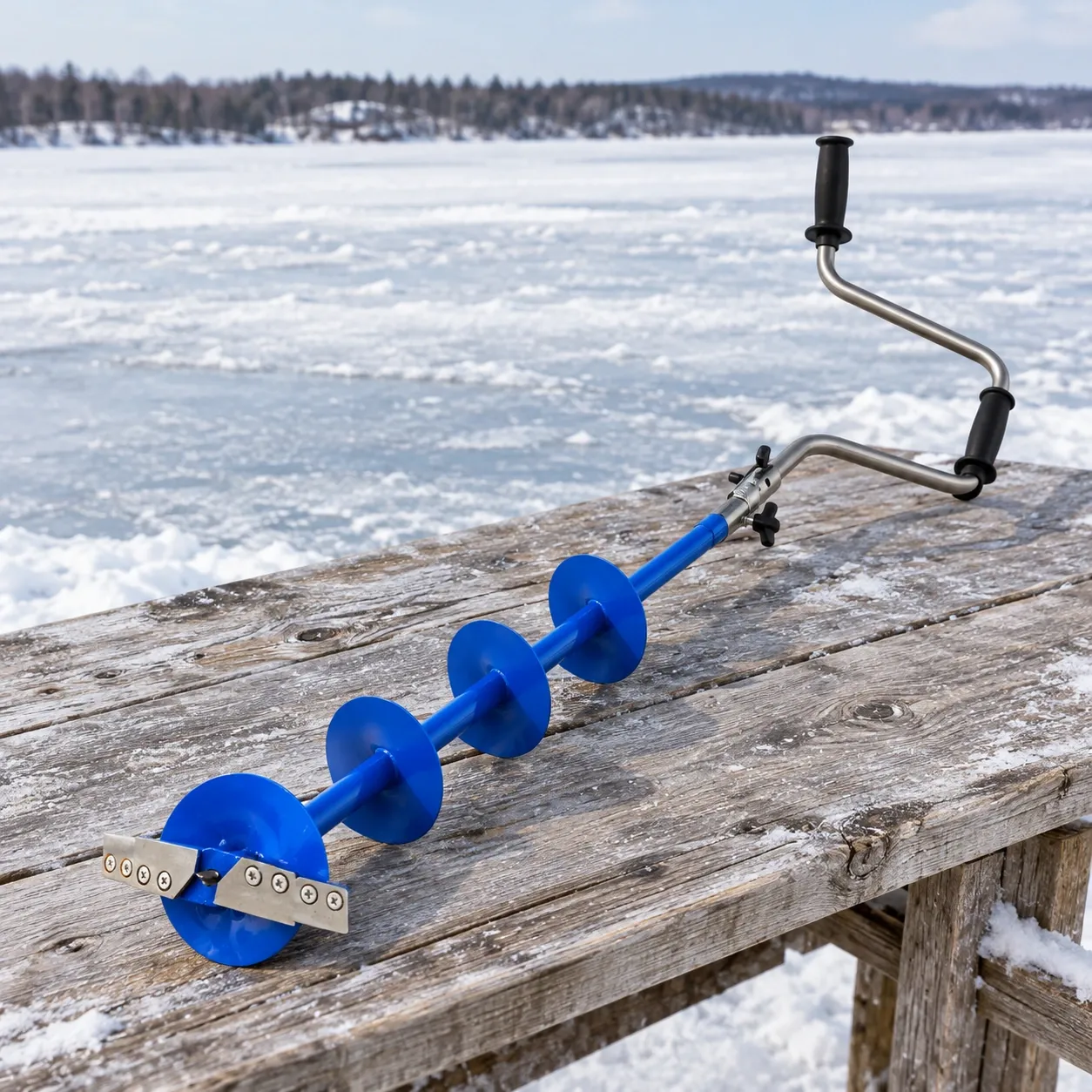 Torin Manual Ice Auger - Blue and Silver ,  whole product