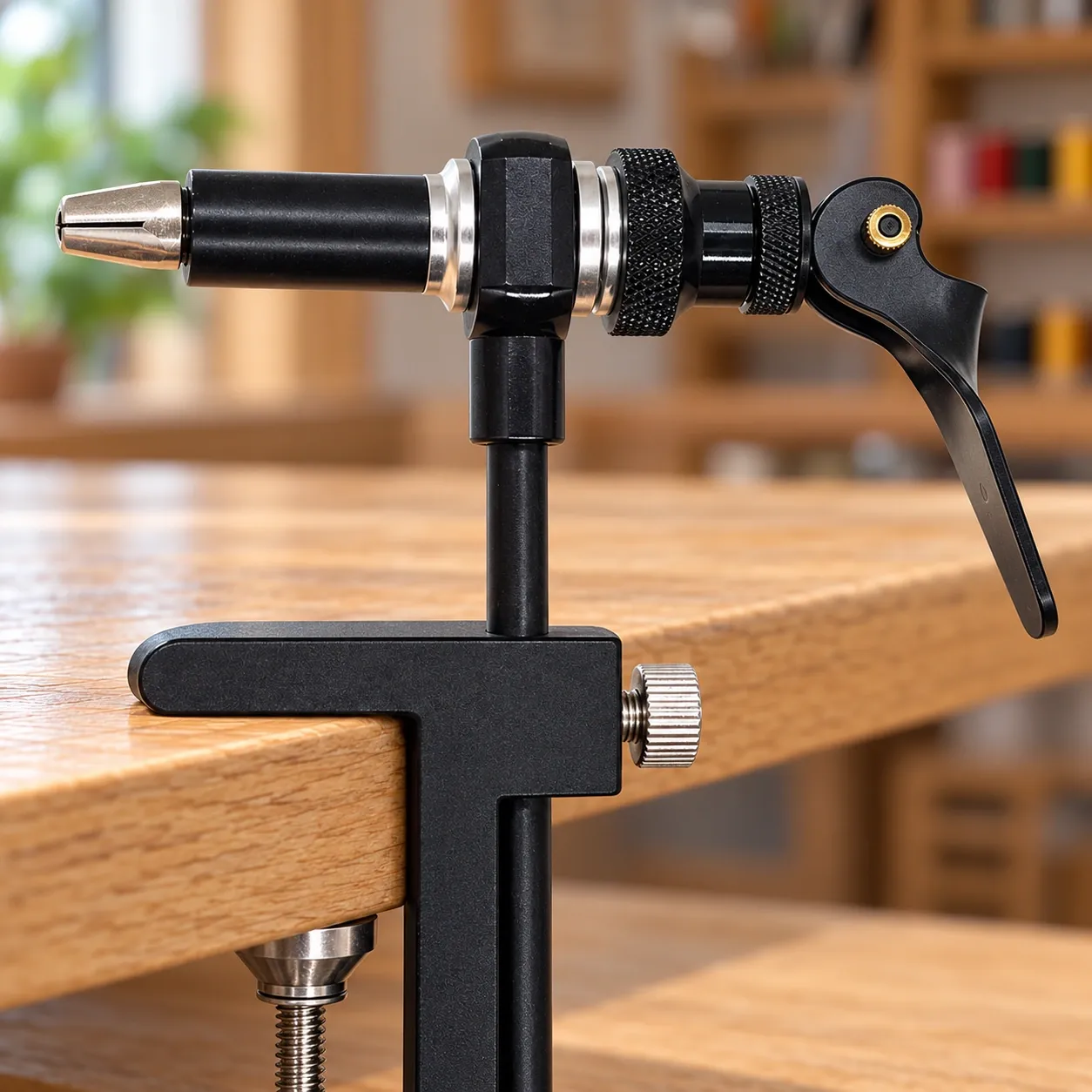 Tobias Fly Tying Vise - Split jaws, rotary collars and cam lever