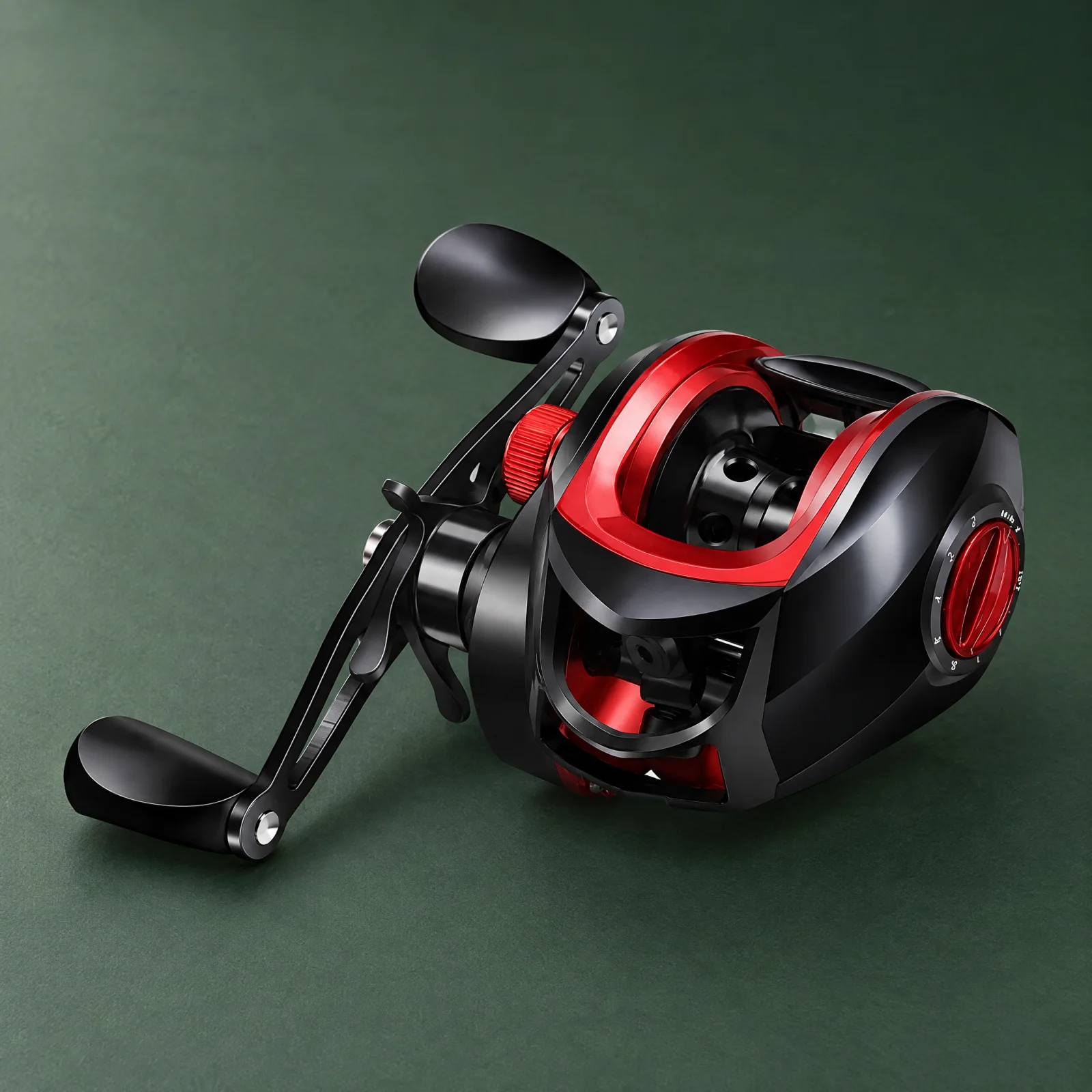 Red Baitcasting Reel · full product