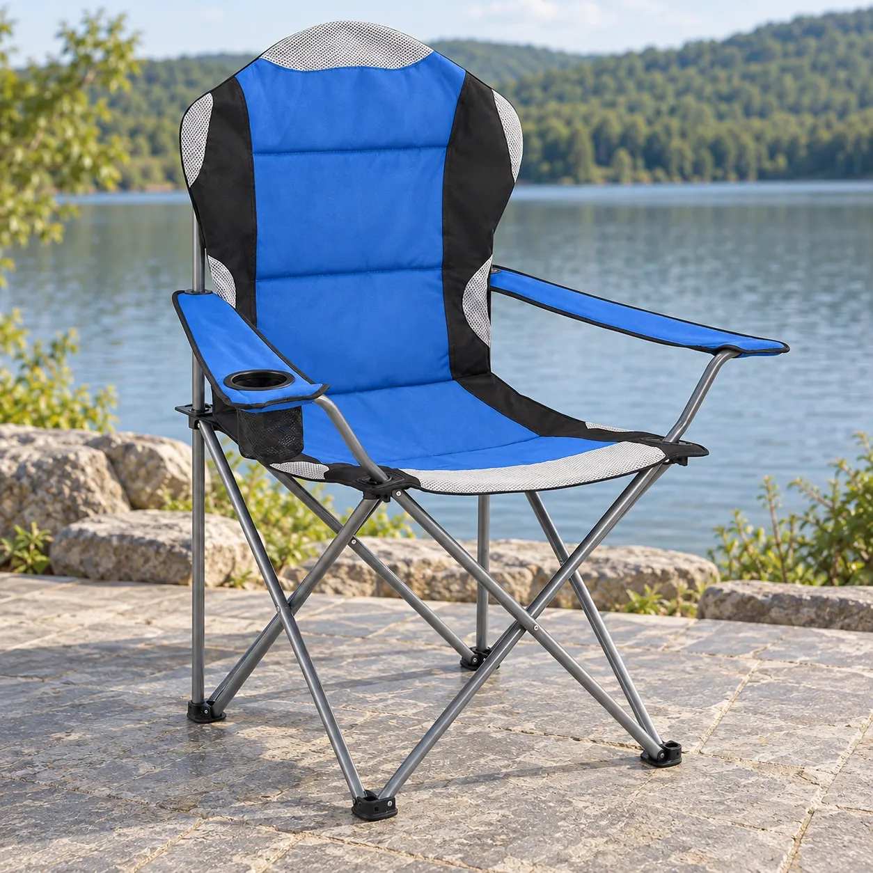 Griffin High-Back Fishing Chair - Complete Blue high-back chair