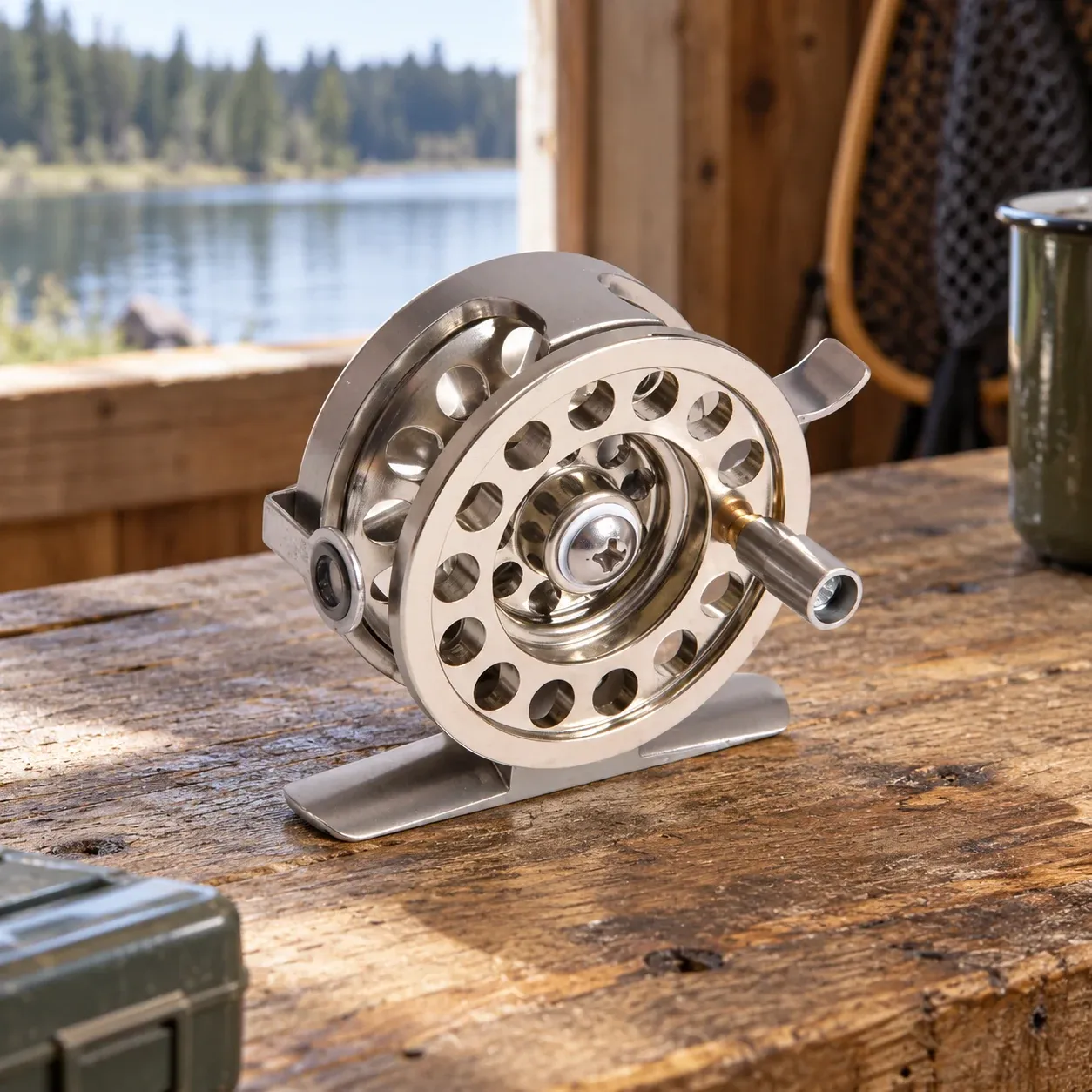 Graham Centerpin Reel - Silver, BLD50, right hand - complete item