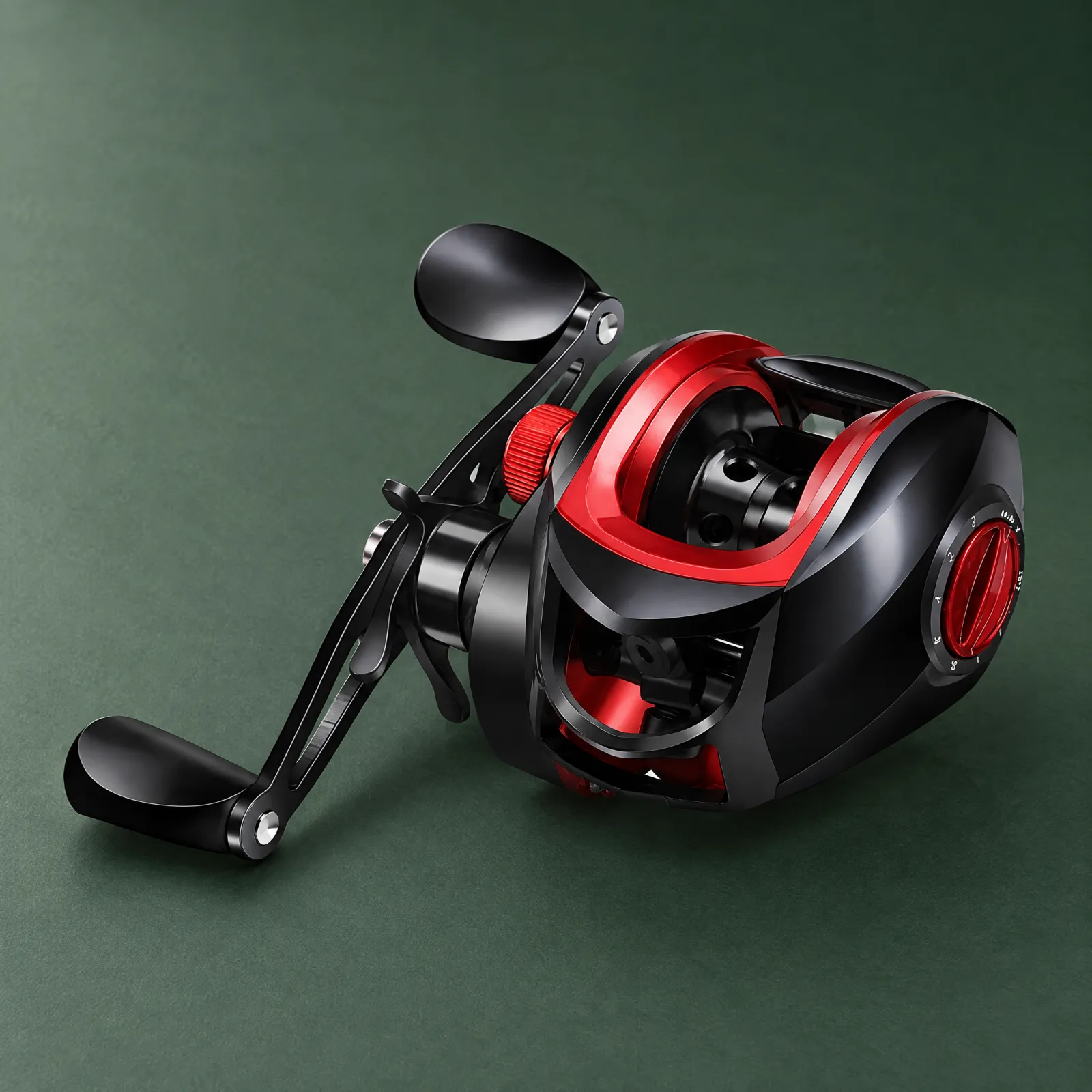 Red Baitcasting Reel · full product