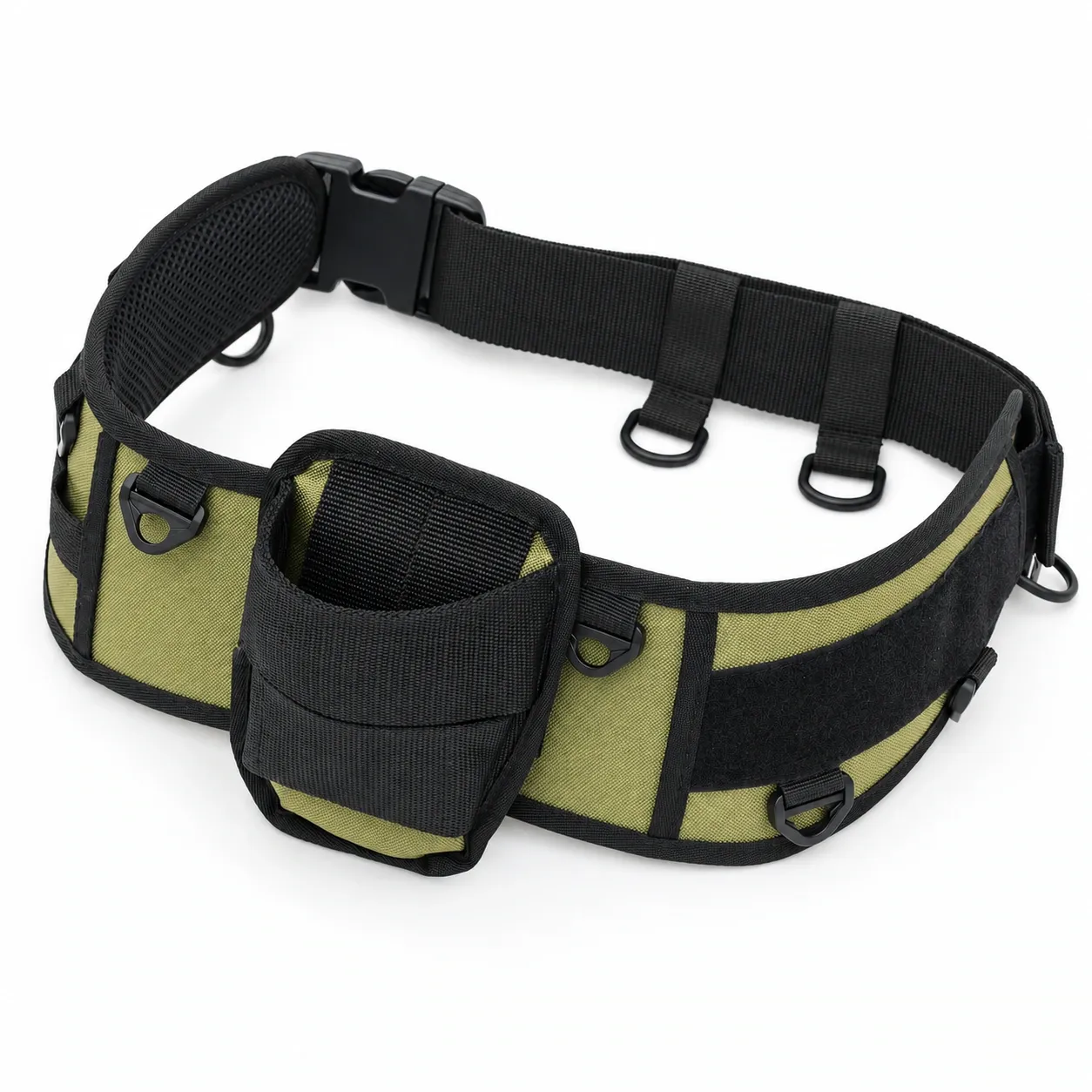 Weston Rod Support Belt - Complete Army green rod-support belt and central removable pocket