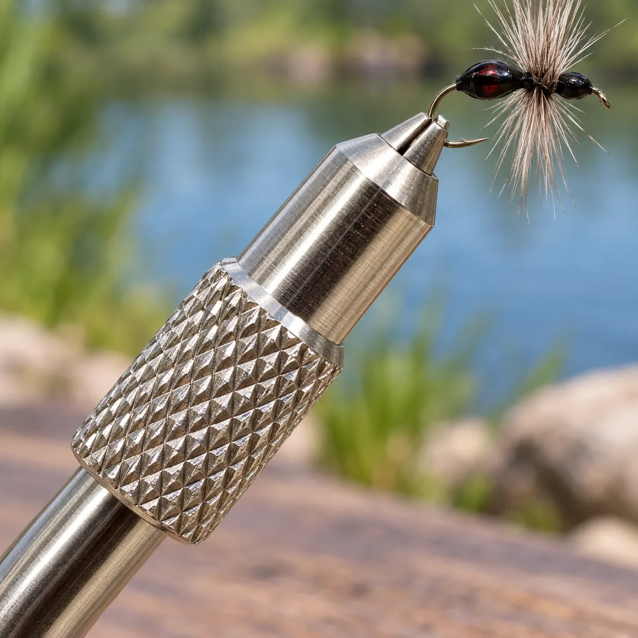 Arlo Mini Fly Vise — detail; styling props not included
