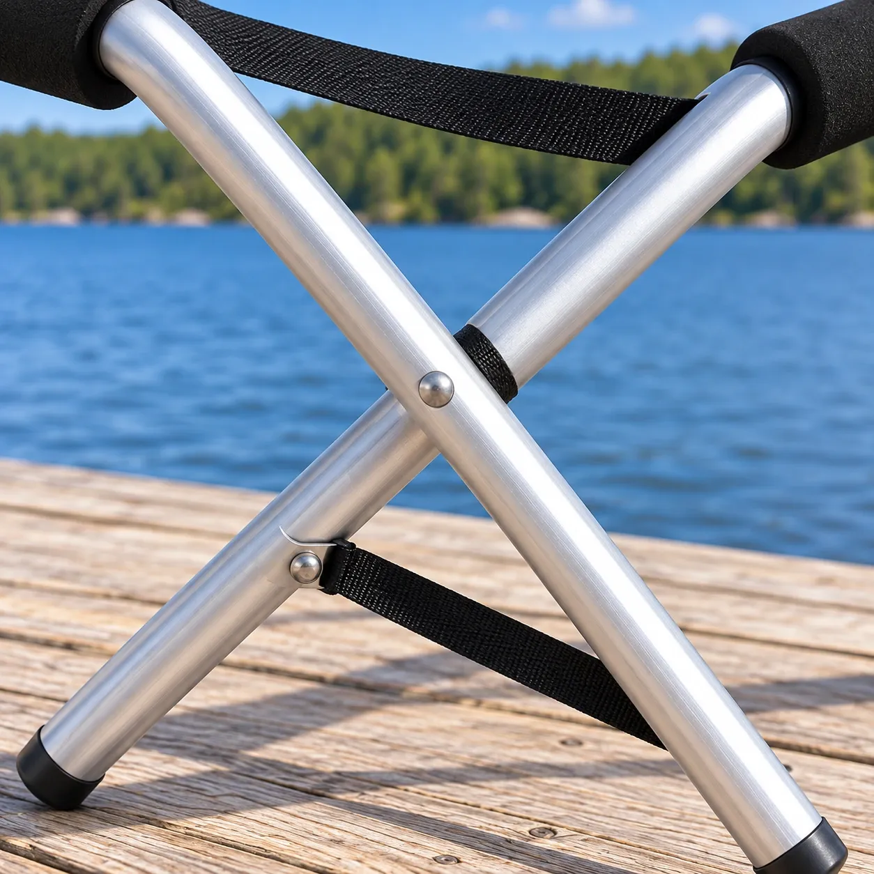 Lorcan Kayak Stand Pair - Silver and Black ,  construction detail